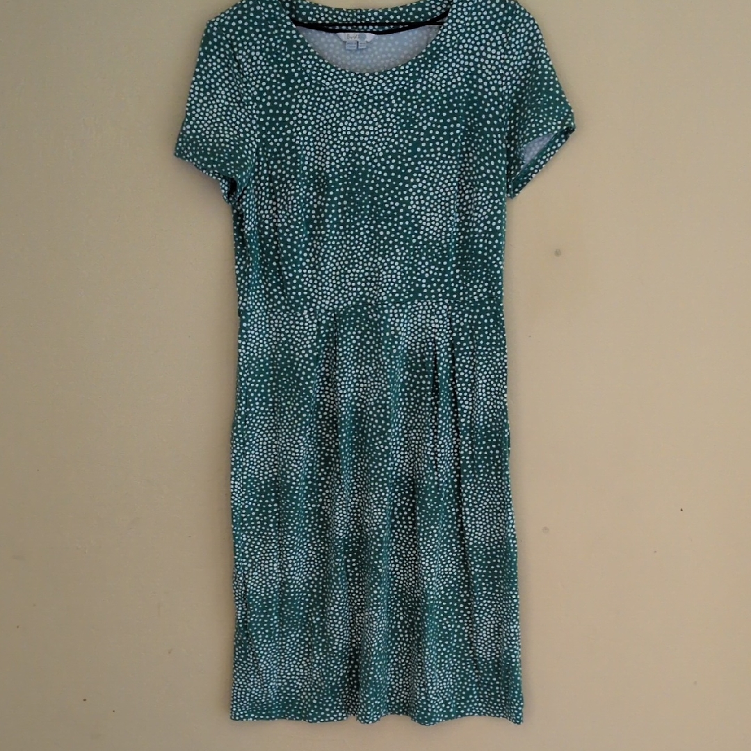 Boden Kelly Green Polka Dot Dress 10l
